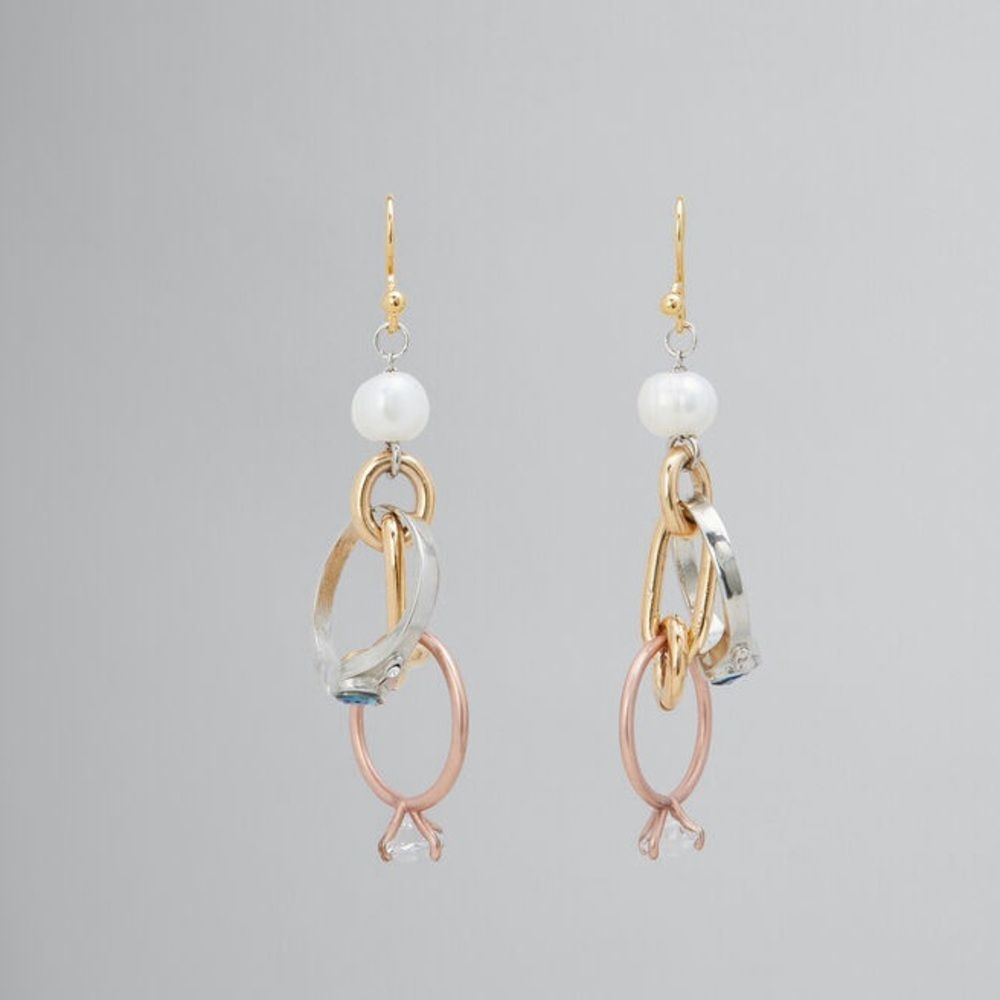 New Marni Drop Earrings with chains & rings